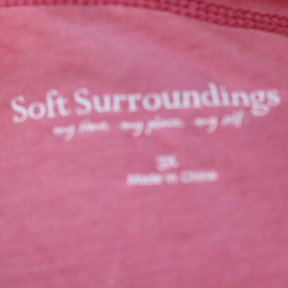 NEW Soft Surroundings Coral Silk Floral Embroidery on Cotton Sleeveless Tunic 3X - Picture 8 of 9